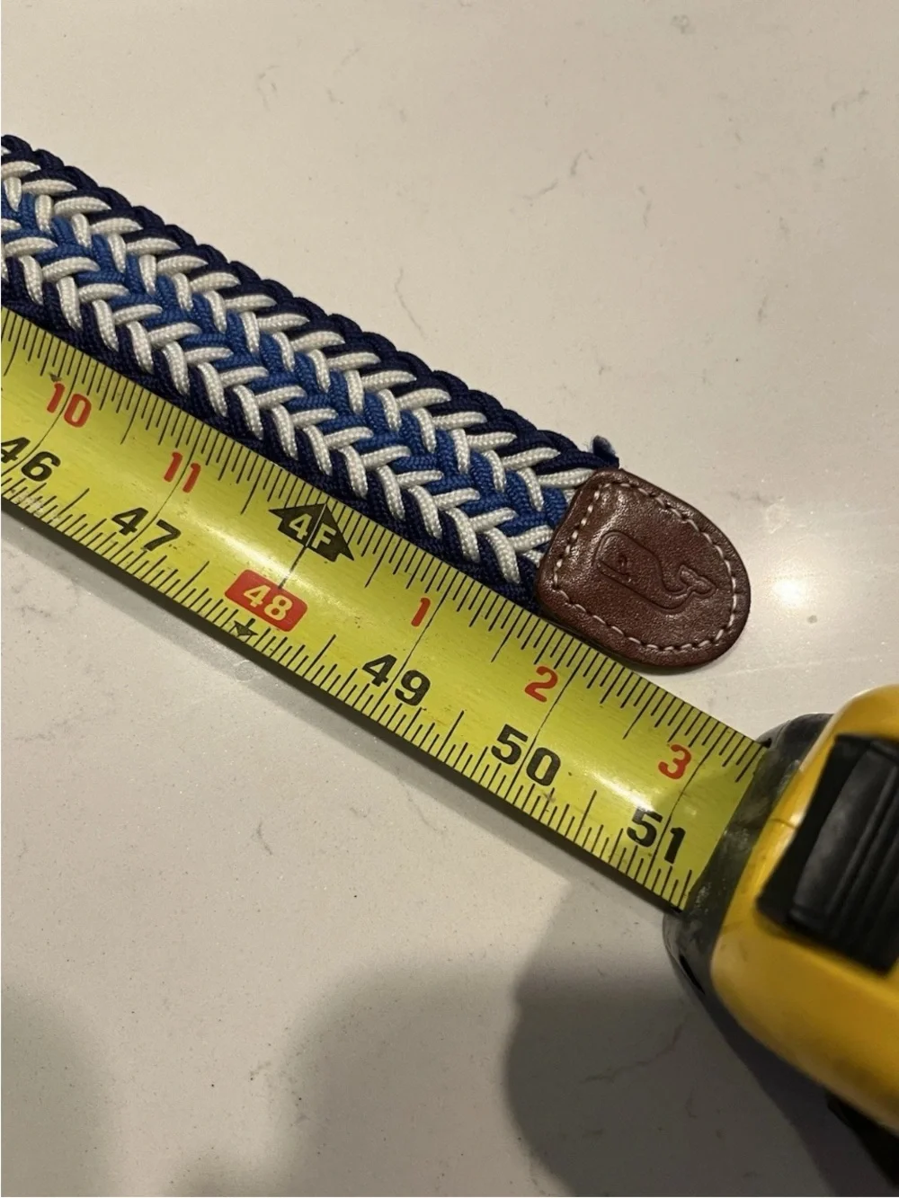 VINEYARD VINES Navy & White Woven Braided Belt NWOT sz 46